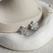 Floral Cluster Diamond 925 Sterling Silver Stud Earrings for Women