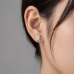 Floral Cluster Diamond 925 Sterling Silver Stud Earrings for Women