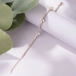 White Butterfly Diamond Adjustable Rose Gold Bracelet for Women