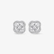 Floral Design White Diamond CZ Stud Earrings