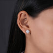 Floral Design White Diamond CZ Stud Earrings