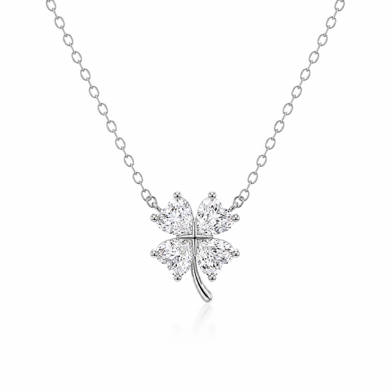 Floral Diamond 925 Sterling Silver Pendant Chain for Women