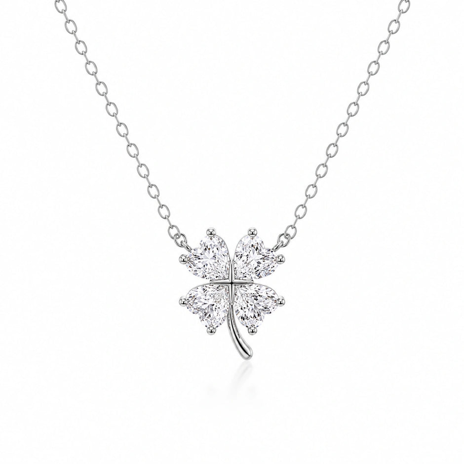 Floral Diamond 925 Sterling Silver Pendant Chain for Women