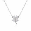 Floral Diamond 925 Sterling Silver Pendant Chain for Women