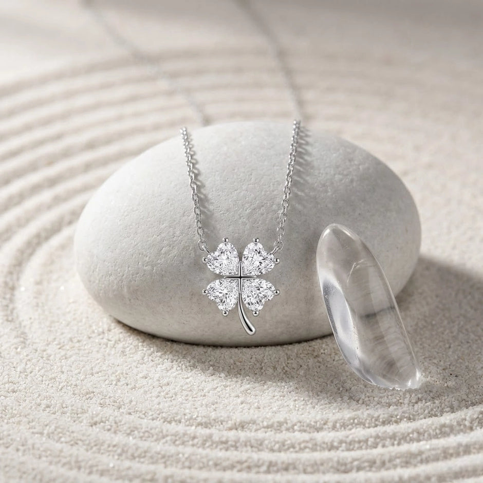 Floral Diamond 925 Sterling Silver Pendant Chain for Women