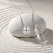 Floral Diamond 925 Sterling Silver Pendant Chain for Women