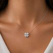 Floral Diamond 925 Sterling Silver Pendant Chain for Women