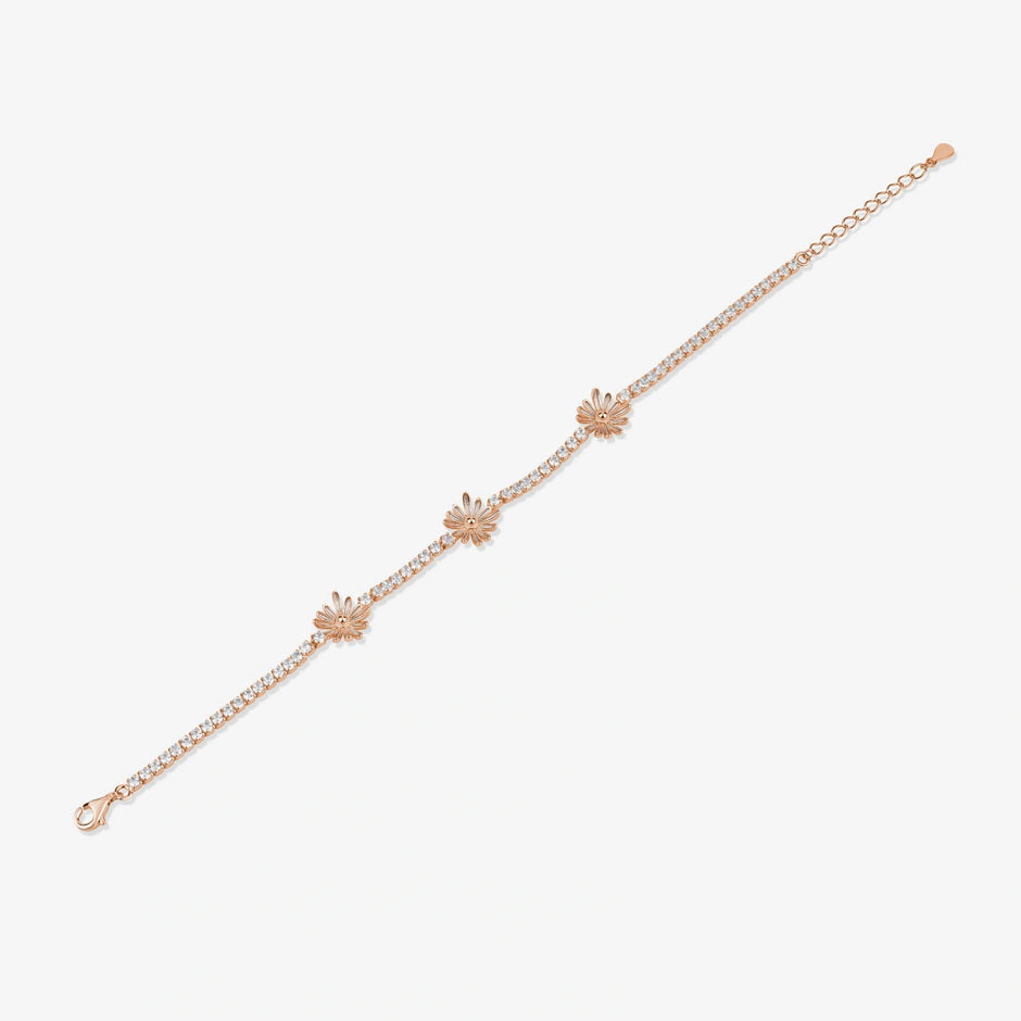 Flower Charm Diamond Adjustable Bracelet for Women