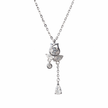 floral drop diamond 925 silver pendant chain