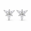 Floral Marquise Diamond 925 Sterling Silver Stud Earrings for Women