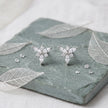 Floral Marquise Diamond 925 Sterling Silver Stud Earrings for Women