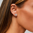 Floral Marquise Diamond 925 Sterling Silver Stud Earrings for Women