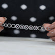 Floral Geometric Diamond Adjustable Silver Bracelet for Women