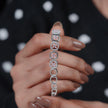Floral Geometric Diamond Adjustable Silver Bracelet for Women