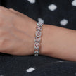 Floral Geometric Diamond Adjustable Silver Bracelet for Women