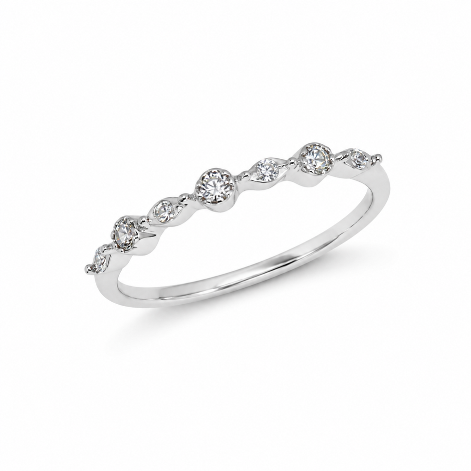 Floral Marquise & Round CZ 925 Sterling Silver Ring for Women