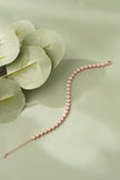 Floral Tennis Diamond Adjustable Rose Gold Bracelet for Women