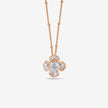 flower design diamond 925 silver rose gold pendant chain