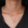 flower design diamond 925 silver rose gold pendant chain