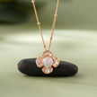 flower design diamond 925 silver rose gold pendant chain
