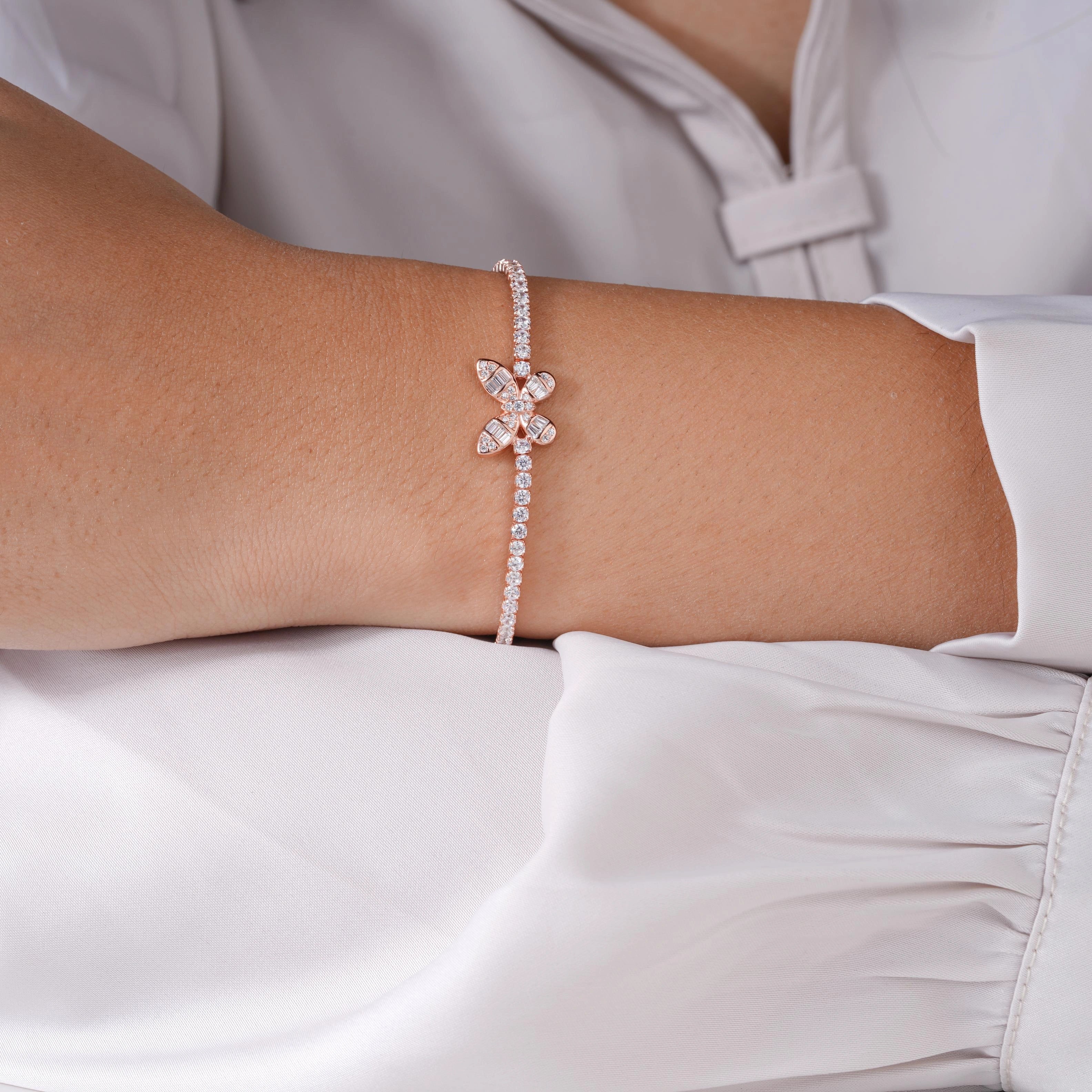 Butterfly Center Diamond Adjustable Bracelet for Women