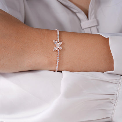 Butterfly Center Diamond Adjustable Bracelet for Women