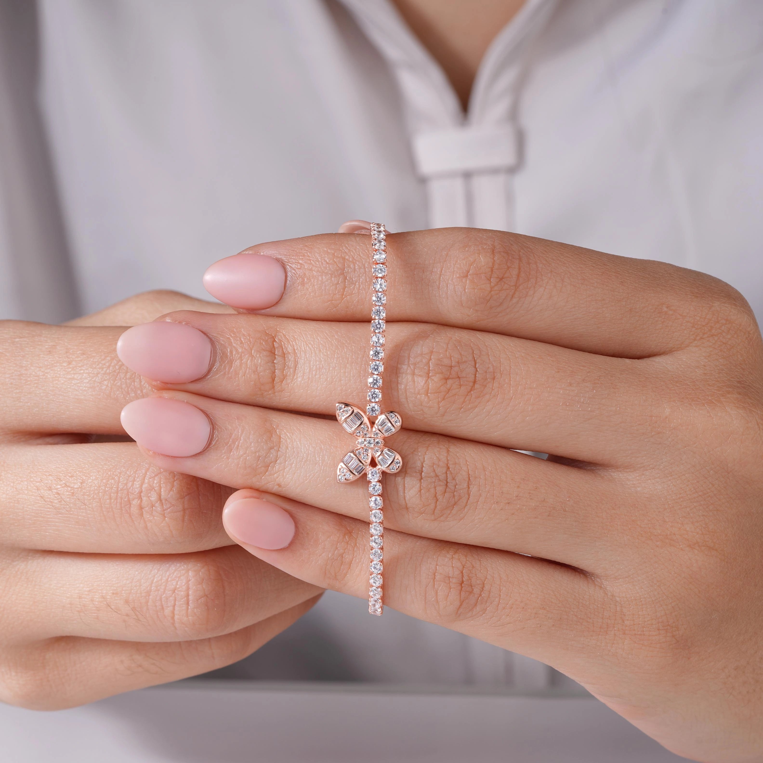 Butterfly Center Diamond Adjustable Bracelet for Women