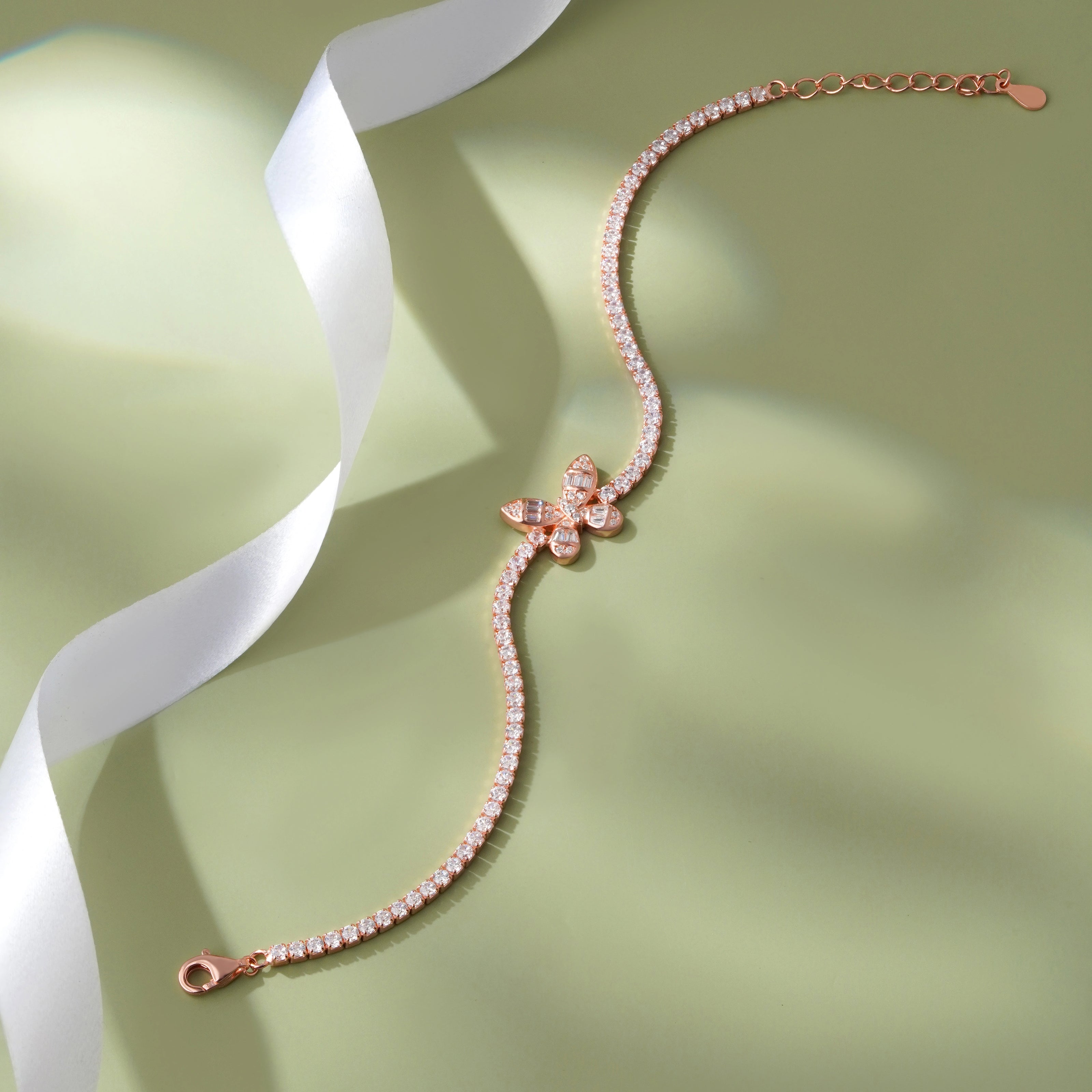 Butterfly Center Diamond Adjustable Bracelet for Women