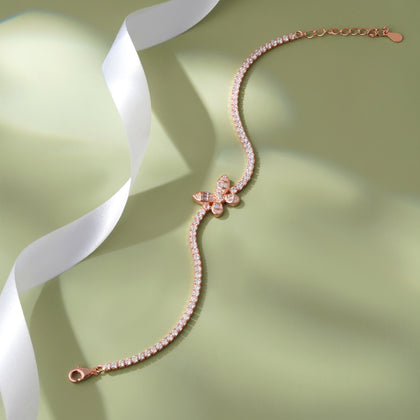 Butterfly Center Diamond Adjustable Bracelet for Women