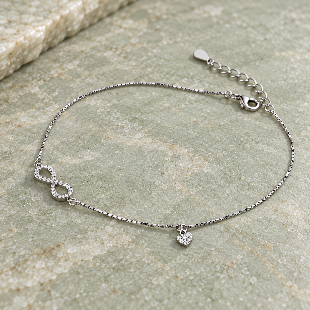 Forever Love Silver Infinity Anklet