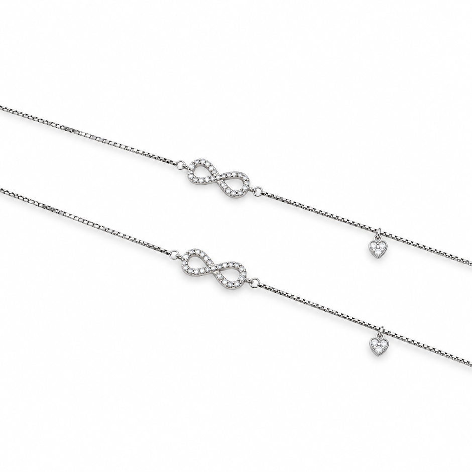 Forever Love Silver Infinity Anklet