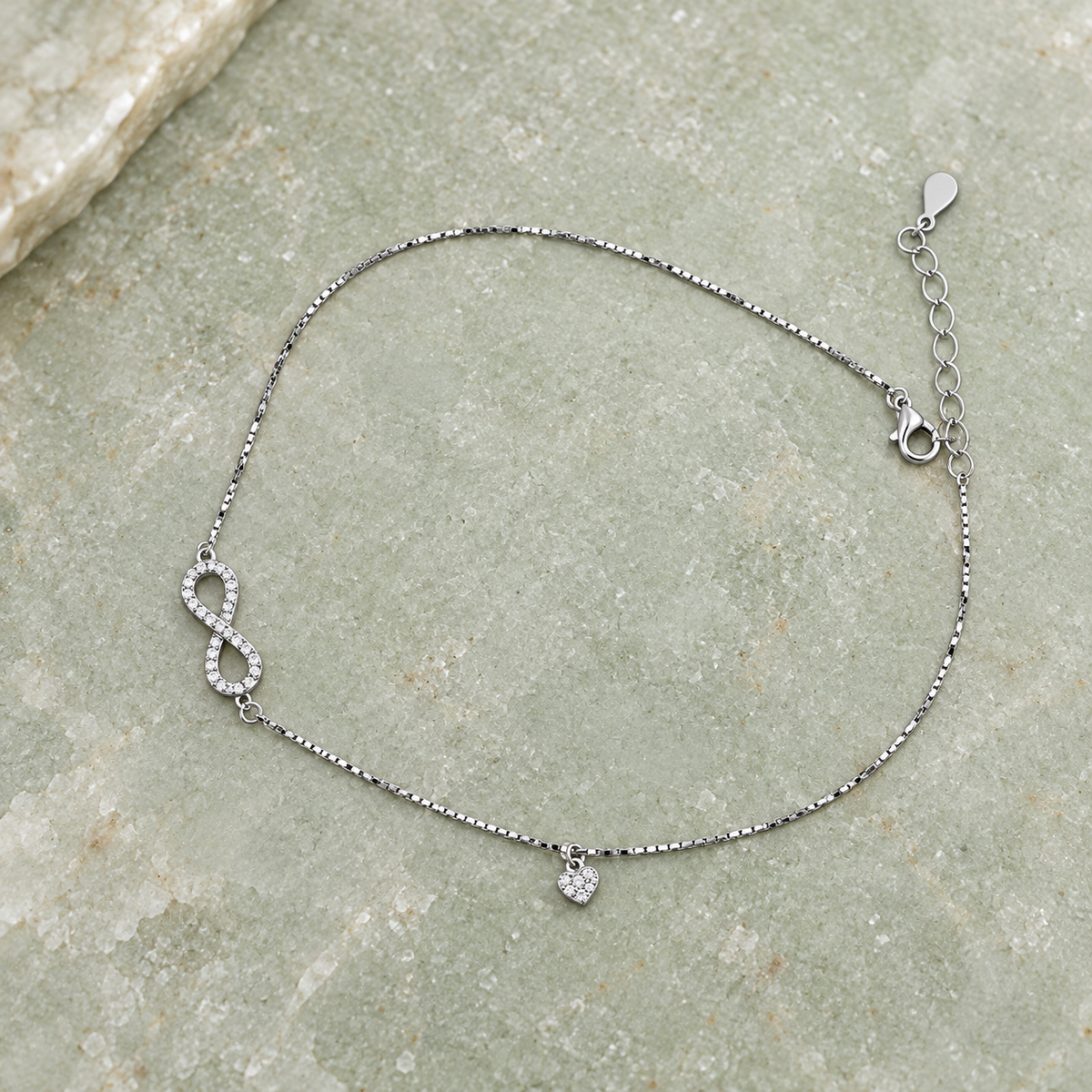 Forever Love Silver Infinity Anklet