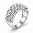 Premium Sterling Silver Ring for Men with Pavé Cubic Zirconia