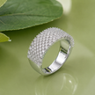 Premium Sterling Silver Ring for Men with Pavé Cubic Zirconia