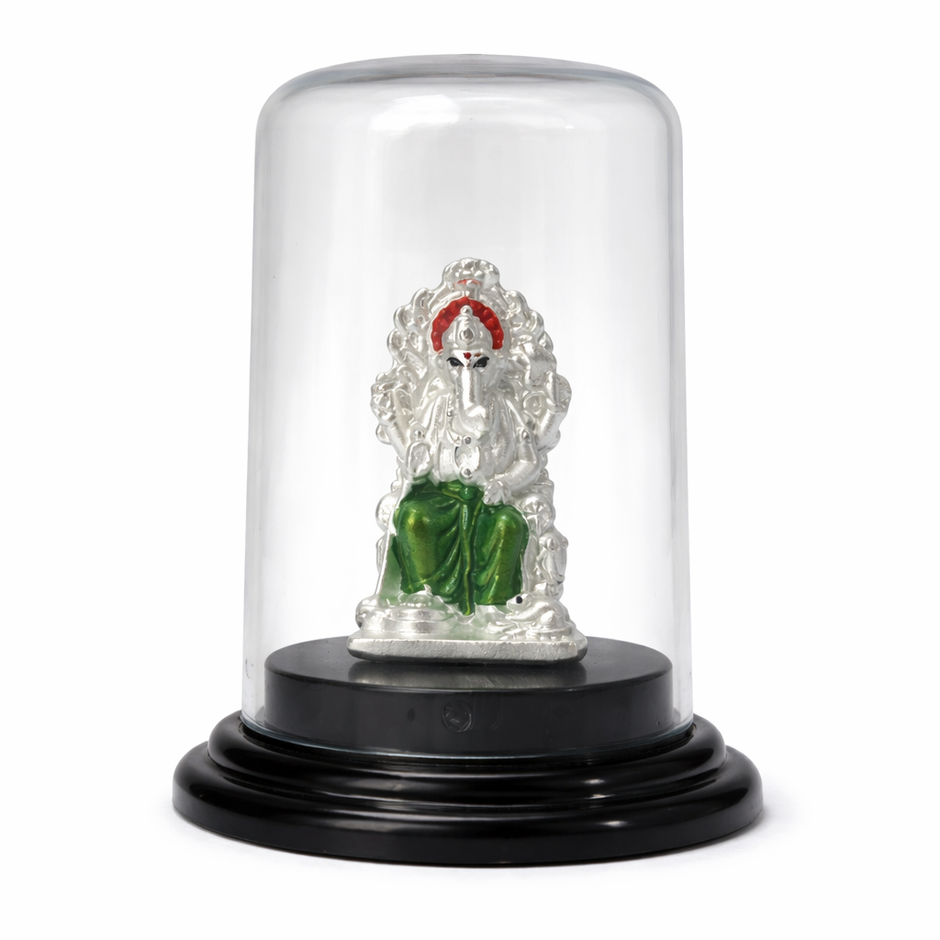 Ganpati Bappa Small Murti Glass Dome