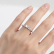 Modern silver ring with sparkling square cubic zirconia channel setting