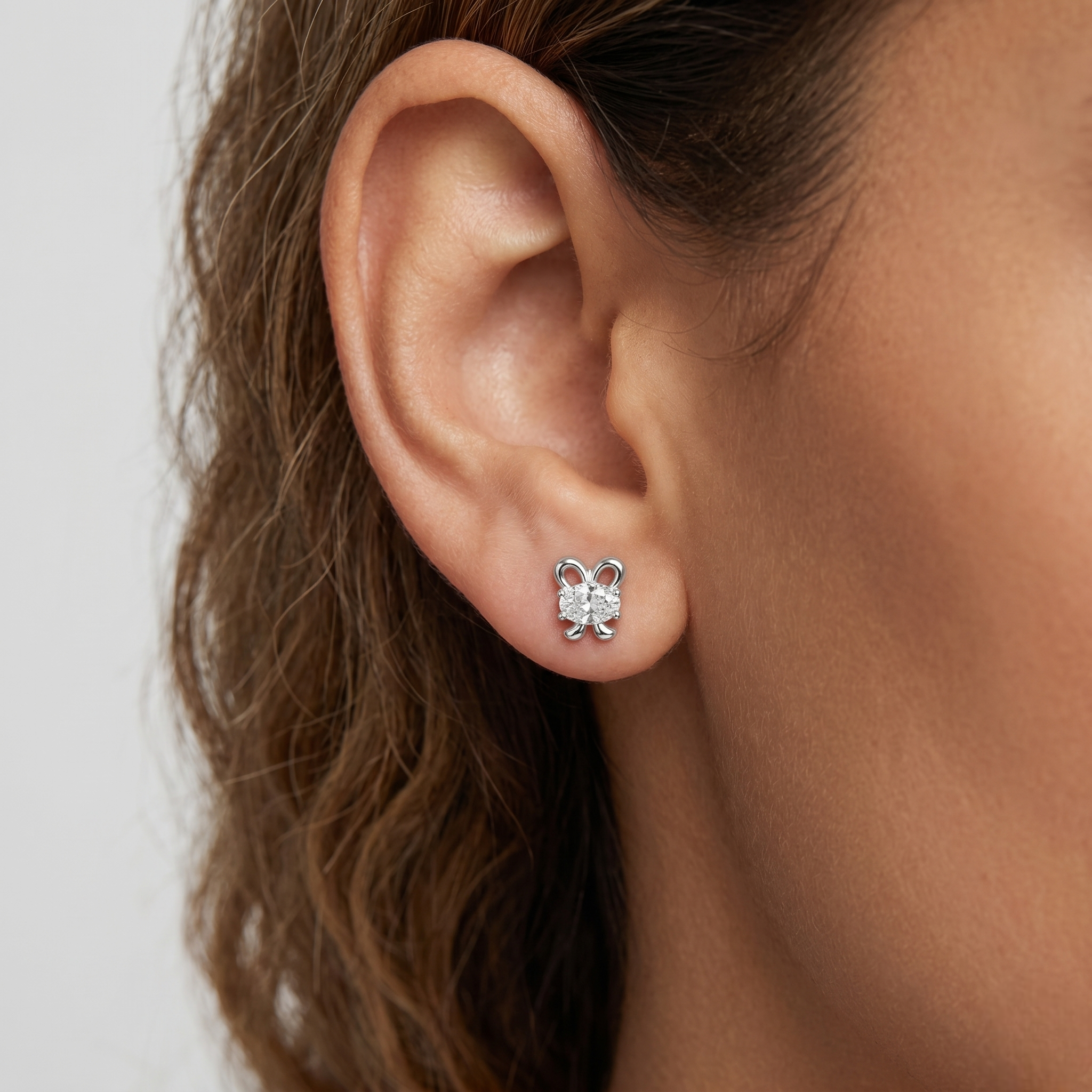 Butterfly CZ Diamond Design 925 Sterling Silver Stud Earrings for Women