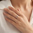 Triangle baguette CZ 925 sterling silver open ring for women