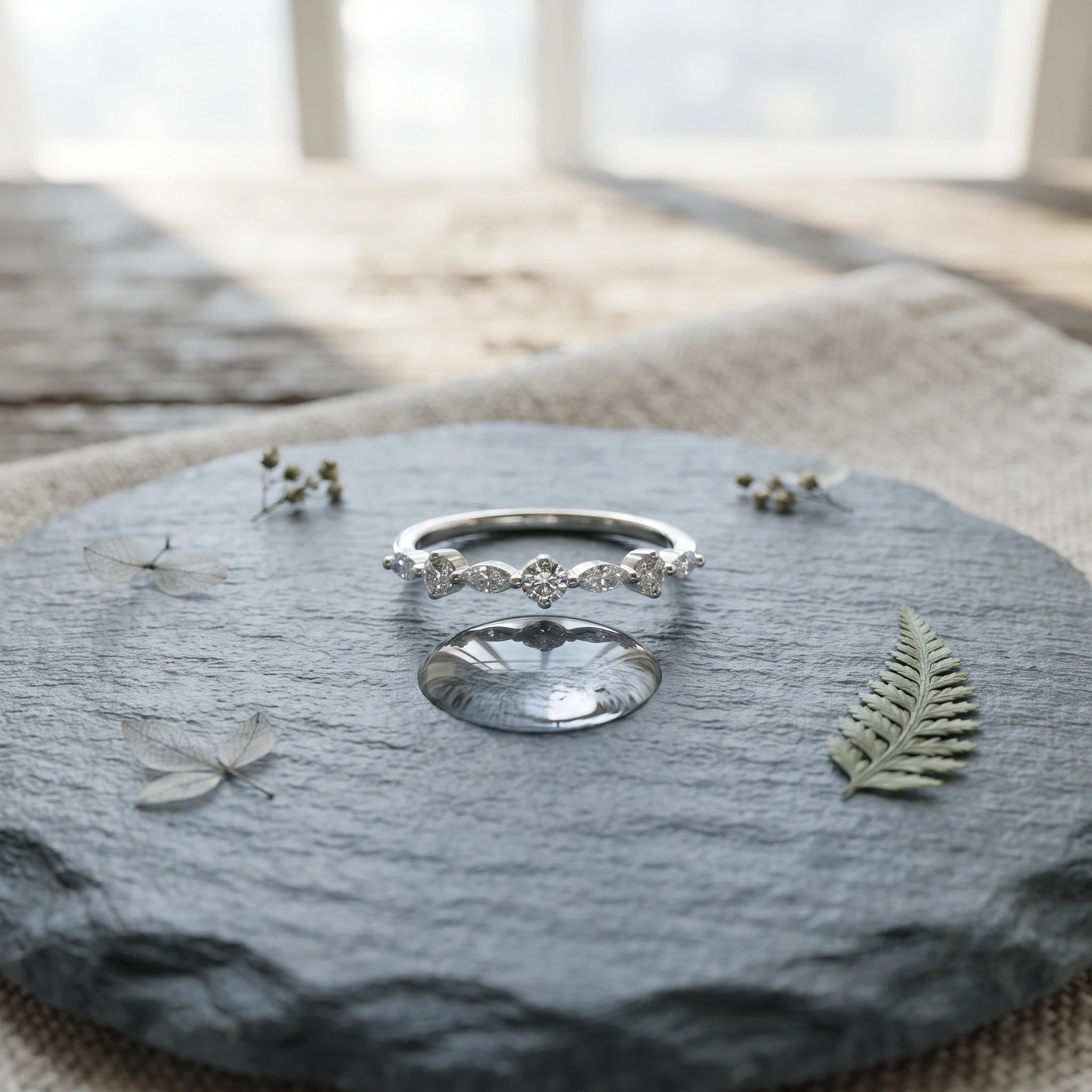 Elegant 925 sterling silver wave ring with round CZ stones for women