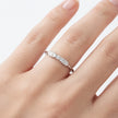 Round CZ 925 Sterling Silver Ring for Women with elegant chevron side design