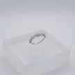 Round solitaire CZ silver ring for women with floral marquise stone design
