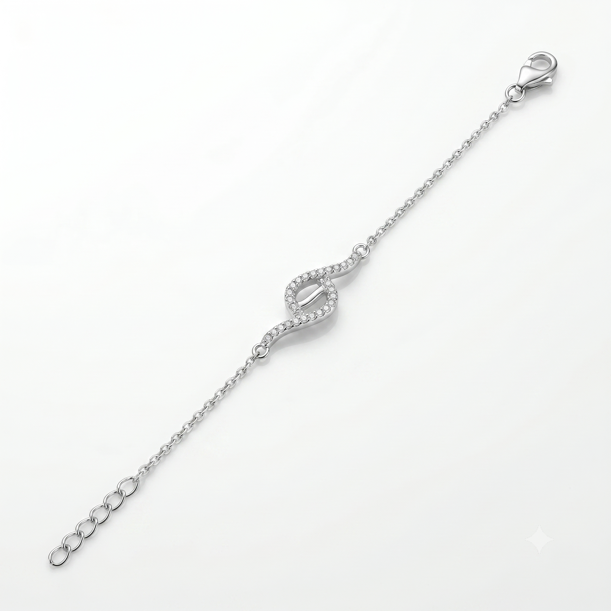 Infinity CZ 925 Sterling Silver Bracelet for Women