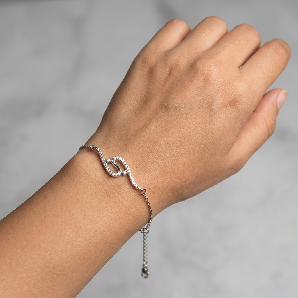 Infinity CZ 925 Sterling Silver Bracelet for Women