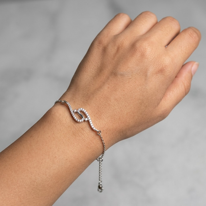Infinity Sparkle 925 Sterling Silver Bracelet for Women