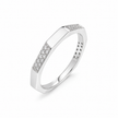 925 Sterling Silver Geometric Faceted CZ Band Ring