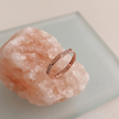 925 Sterling Silver Rose Gold Geometric Faceted CZ Band Ring