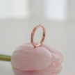 925 Sterling Silver Rose Gold Geometric Faceted CZ Band Ring