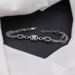 Geometric Chain Diamond Adjustable Silver Bracelet for Women