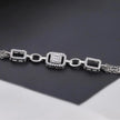 Geometric Chain Diamond Adjustable Silver Bracelet for Women