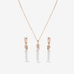 Geometric Drop 925 Sterling Silver Rose Gold Pendant Set for Women